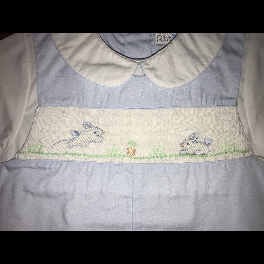 Smocked inset Bunnies John John
